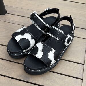 Dr. Martens Voss II Black and White Floral Sandle Size 9